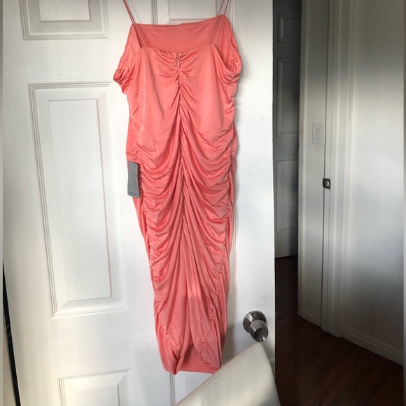 Love By Design Ruched Bodycon Mini Dress Burnt Coral XL - Picture 3 of 5